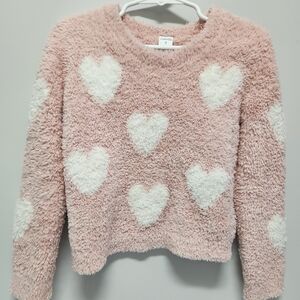 Harper Canyon Pink and White Heart Sweater